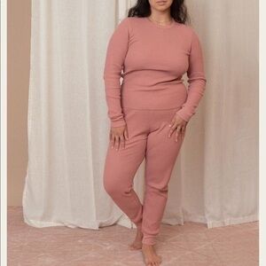 Noble Carriage Organic Thermal waffle Bottom in Dusty Rose XXL